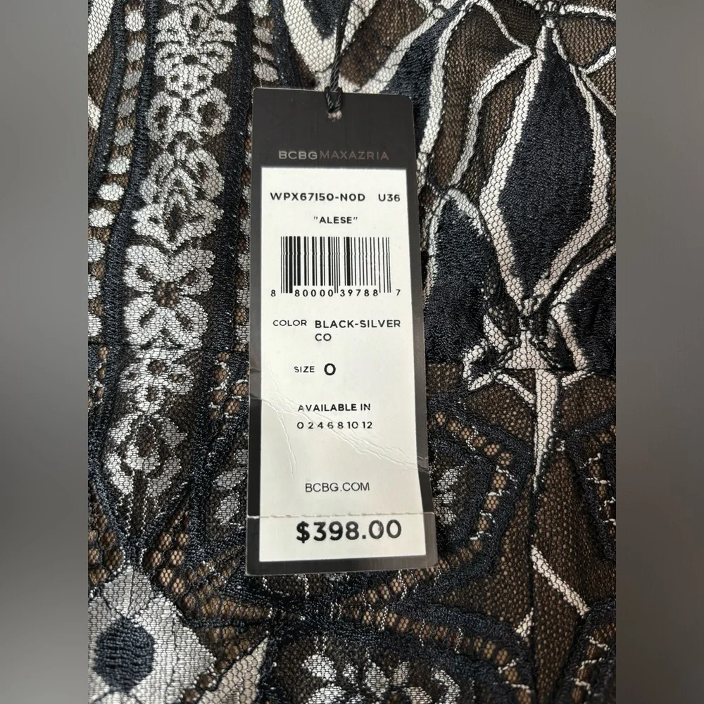 NWT BCBGMAXAZRIA Alese Floral Geometric Pattern Midi Dress - Picture 8 of 10